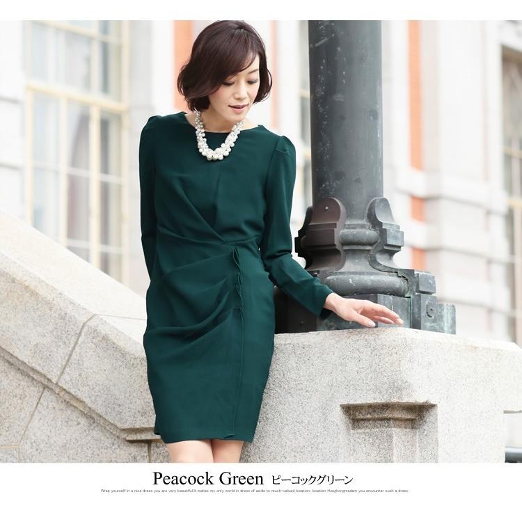パーティードレス ワンピース 結婚式 ブラック ピーコックグリーン M L C ホンコンマダム 通販 Yahoo ショッピング