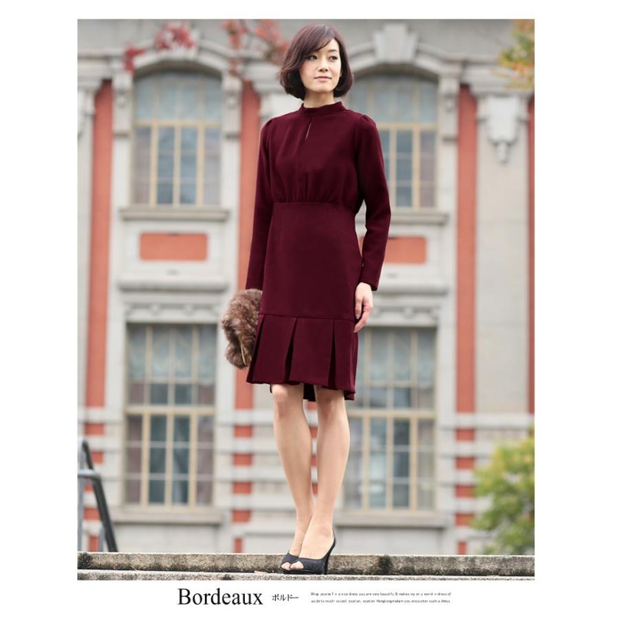 パーティードレス ワンピース 結婚式 キャメル ボルドー M L C ホンコンマダム 通販 Yahoo ショッピング