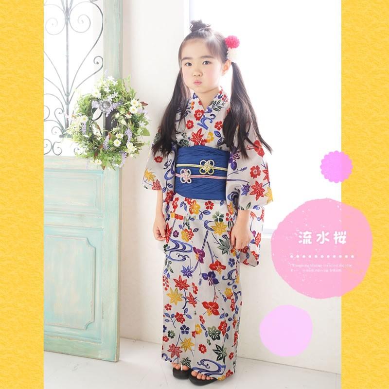 浴衣 子供 女の子 紅型調 綿麻 レトロ キッズ D5116 ホンコンマダム 通販 Yahoo ショッピング