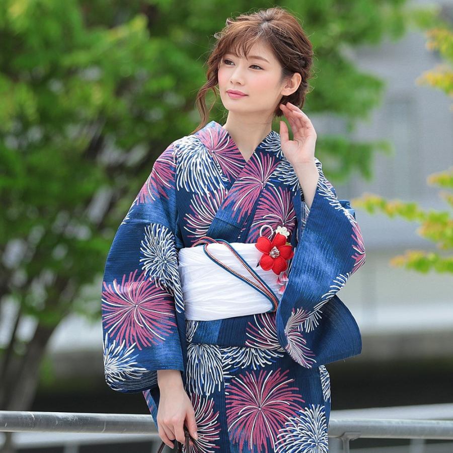 浴衣 レディース 3点セット ゆかた 帯 下駄 紺 花火柄 ネイビー 花火 レトロ 古典柄 花柄 浴衣 セット 代 30代 浴衣ホンコンマダム D6124 ホンコンマダム 通販 Yahoo ショッピング
