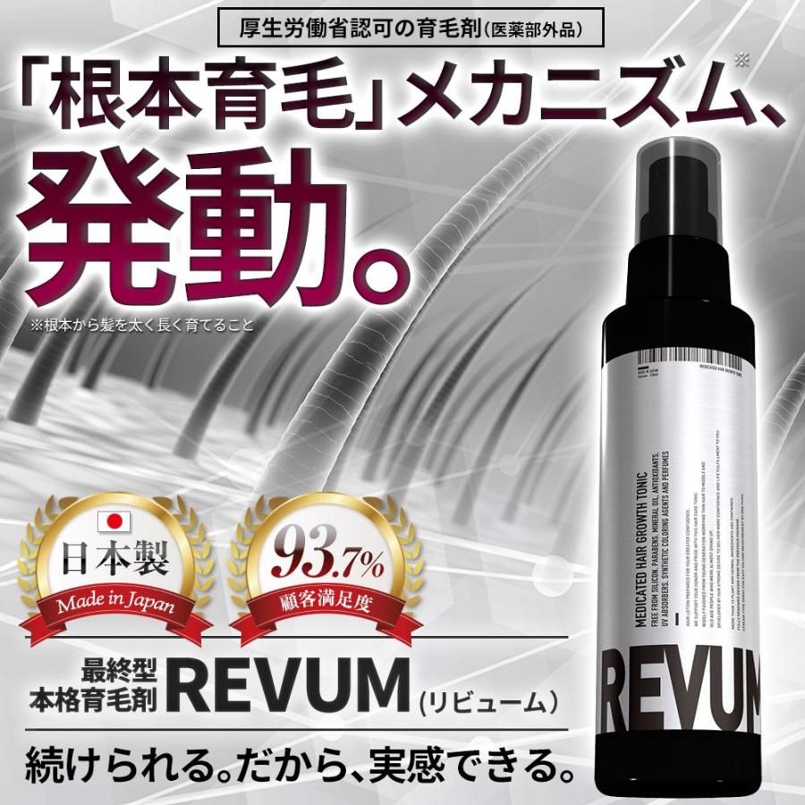 育毛剤 REVUM 薬用育毛剤  育毛トニック 発毛促進 育毛 薄毛 スカルプ 男性用 女性用 リビューム ※ 発毛剤 ではなく育毛剤 父の日 プレゼント 健康 医薬部外品｜hongo-company｜02