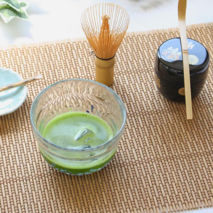 ガラス抹茶茶碗 茶道具 ガラス 抹茶茶碗 松ヶ岡ガラス あずき抹茶碗（W-626）硝子