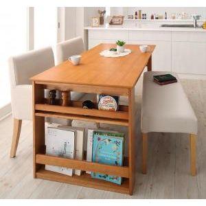 売上値引高 三段階伸縮式 シェルフ付きダイニングセット DenuX ディ