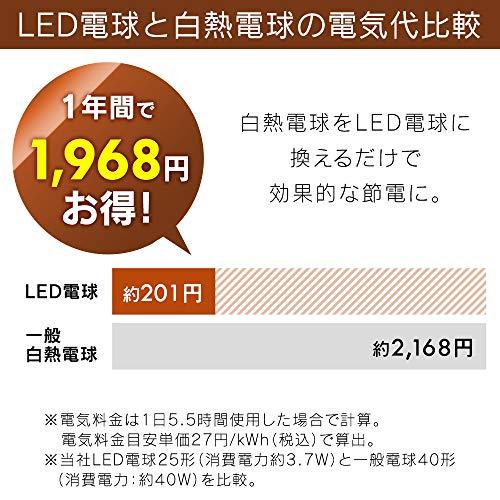 【節電対策】 アイリスオーヤマ LED電球 ミニボール球 口金直径26mm 40W 電球色 密閉型器具対応 LDG4L-G-FC｜honki-benri｜06