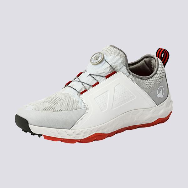 ホンマ 4Eダイヤル式 スパイクレスシューズ WHITE×SILVER 23.5 シューズ,4Eダイヤル式 スパイクレスシューズ【SR12501