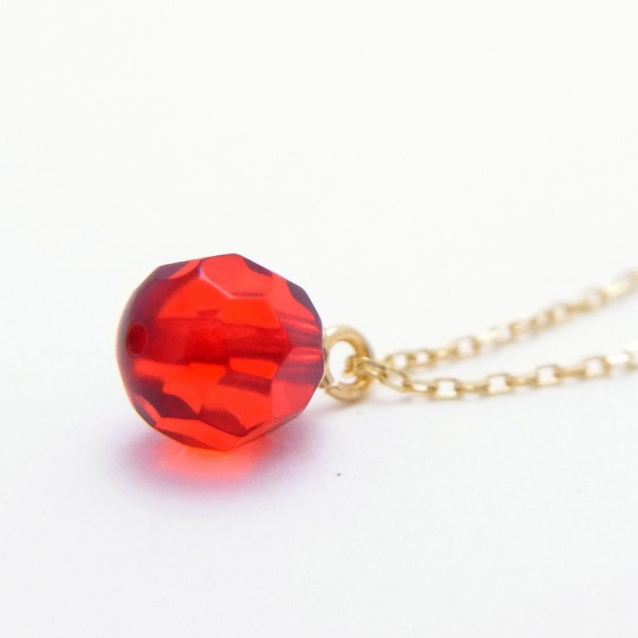 本間宝石] 18金 ネックレス 琥珀 レッドアンバー (日本製 金属