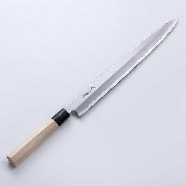 堺元兼 刺身包丁 柳刃包丁 300mm 白紙2号 刃金つけ 水牛柄 木鞘 堺元兼 刺身包丁 柳刃包丁 300mm 白紙2号 刃金つけ 水牛柄 木鞘