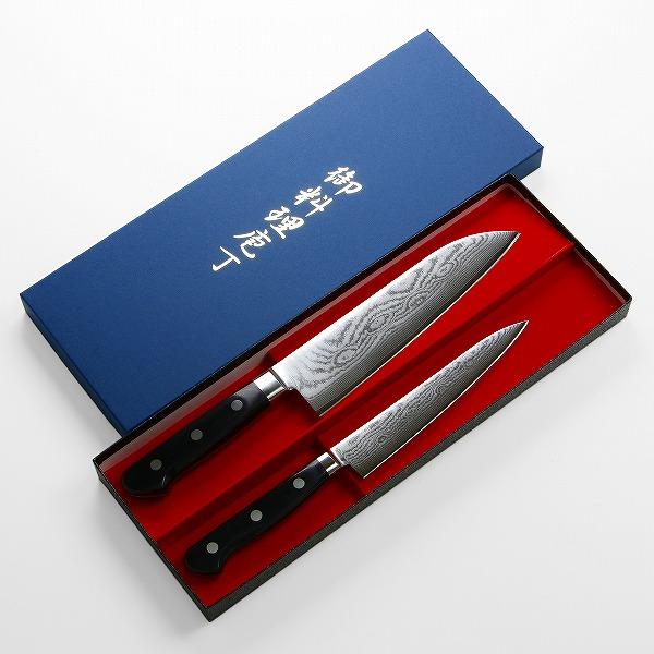 販売の在庫の包丁 ステンレス セット V10 ダマスカス 包丁 2本組 キッチン 台所用品
