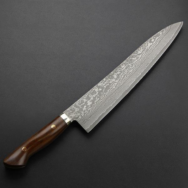 田中誠貴作 牛刀 両刃 270mm 粉末ハイスR2 割込み ステンレス