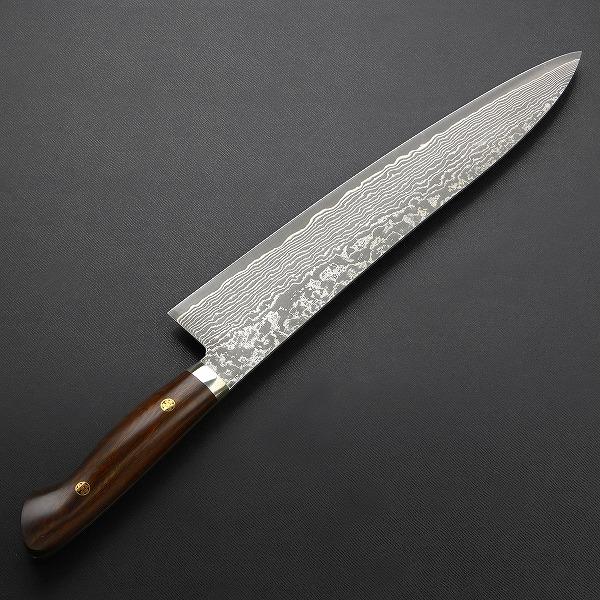 田中誠貴作 牛刀 両刃 270mm 粉末ハイスR2 割込み ステンレス