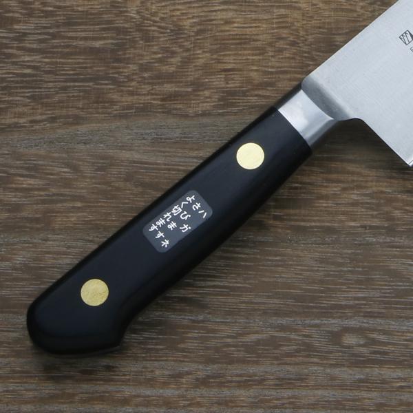 ミソノ 牛刀 両刃 180mm EUカーボン鋼 共口金付き 彫刻入り 黒合板柄 |  | 04