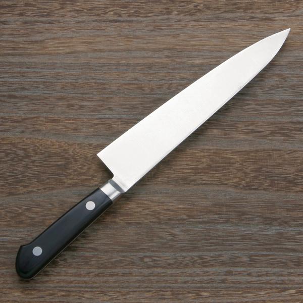 ミソノ 牛刀 両刃 210mm モリブデンステンレス鋼 共口金付き 黒合板柄 