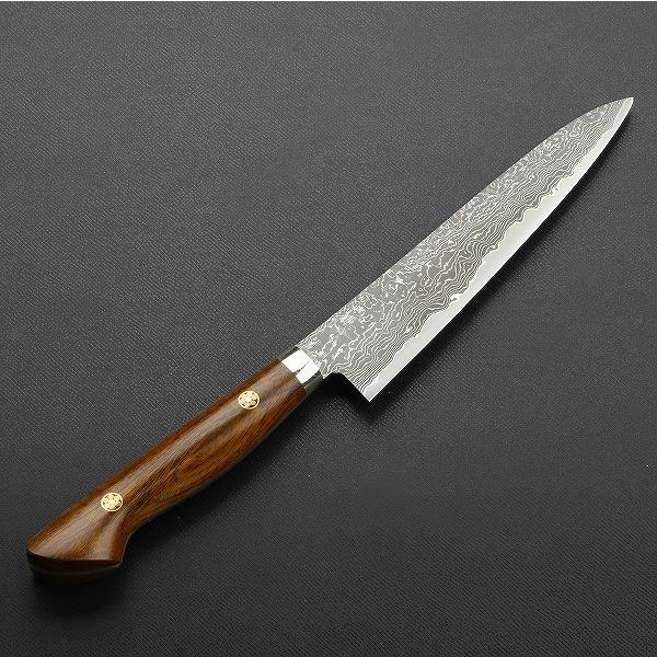 田中誠貴作 ペティナイフ 両刃 150mm 粉末ハイスR2 ダマスカス 田中誠貴作 ペティナイフ 両刃 150mm 粉末ハイスR2 ダマスカス