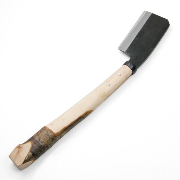 日野浦刃物工房 味方屋作 越後鍛冶鉈 両刃 東型 桜柄 刃当て付き |  | 02