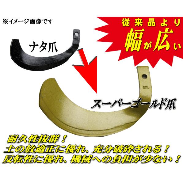 ヤンマー 耕耘機 耕うん機 耕運機 爪 スーパーゴールド爪 62-125 34本