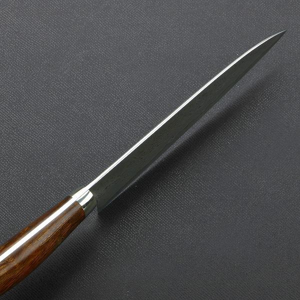 田中誠貴作 ペティナイフ 両刃 135mm 粉末ハイスR2 ダマスカス