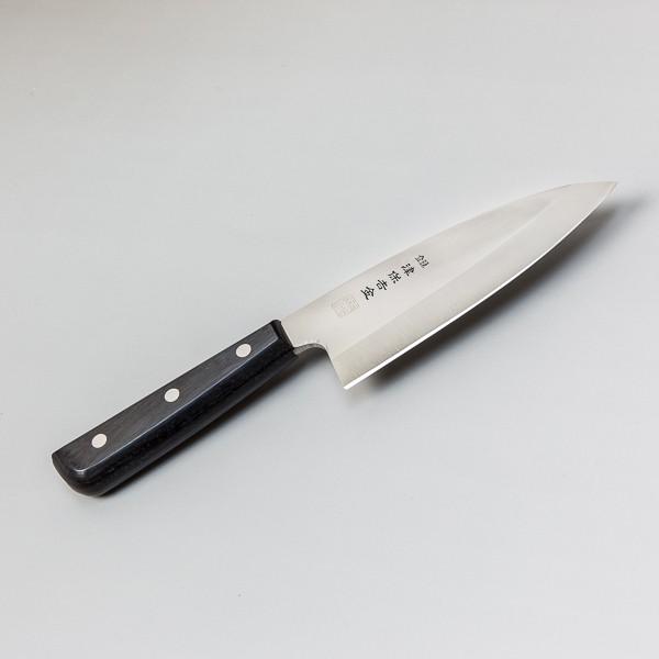 出刃包丁 片刃 150mm ステンレス 黒合板柄 日本製｜honmamon