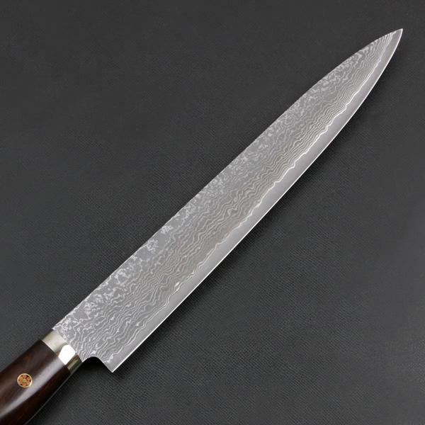 藍　筋引　包丁　240mm 貴和美　白ニ 田中誠貴作 筋引包丁 両刃 240mm 粉末ハイスR2 割込み ステンレス