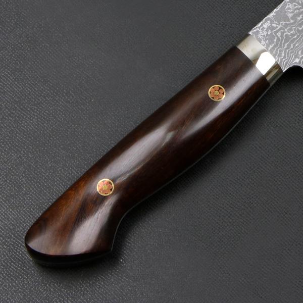 チタンコート　黒　ダマスカス　筋引き 堺 孝行 銀河 ZA-18 ダマスカス 筋引包丁 240mm ウェンジ柄 – 清助刃物