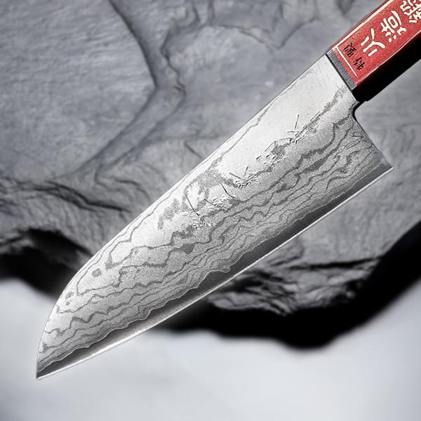 名入れ無料 重宏別作 三徳包丁 両刃 170mm V金10号 ダマスカス 名入れ無料 重宏別作 三徳包丁 両刃 170mm V金10号 ダマスカス