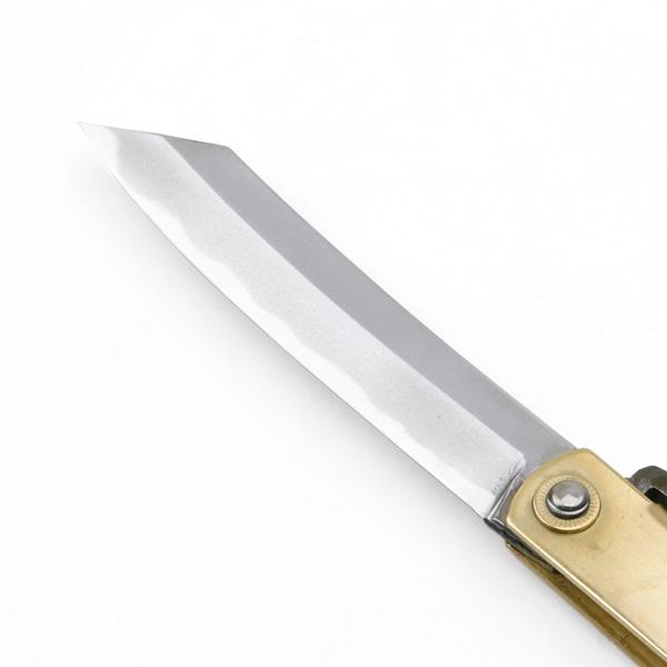 肥後守定駒 青紙鋼割込 特別手造り 真鍮「特大」 桐箱入り 