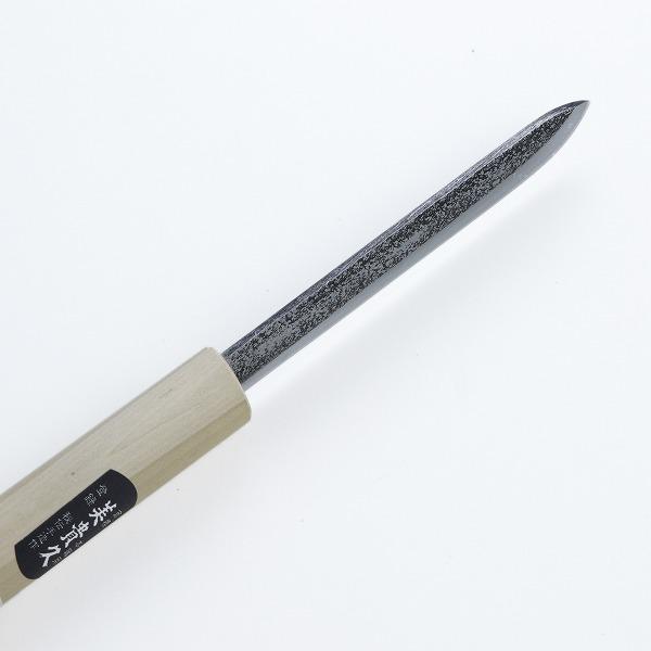 美貴久 マ切り包丁 片刃 150mm白紙2号 鋼付 槌目仕上げ 皮サック入
