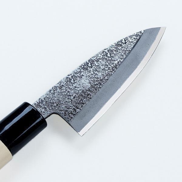美貴久 小出刃包丁 片刃 90mm 白紙2号 鋼付 槌目仕上げ 日本製