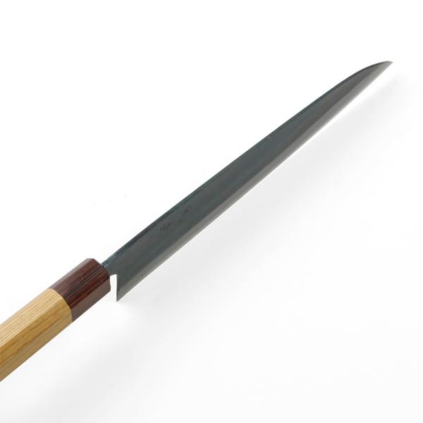 元兼 和牛刀 240mm 両刃 青紙1号 割込み 黒打ち仕上げ ケヤキ柄 木箱入り 極上品 土佐打ち刃物の画像