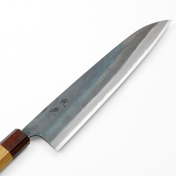 元兼 和牛刀 240mm 両刃 青紙1号 割込み 黒打ち仕上げ ケヤキ柄 木箱入り 極上品 土佐打ち刃物の画像