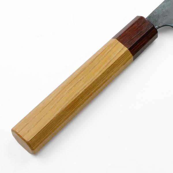 元兼 和牛刀 240mm 両刃 青紙1号 割込み 黒打ち仕上げ ケヤキ柄 木箱入り 極上品 土佐打ち刃物の画像