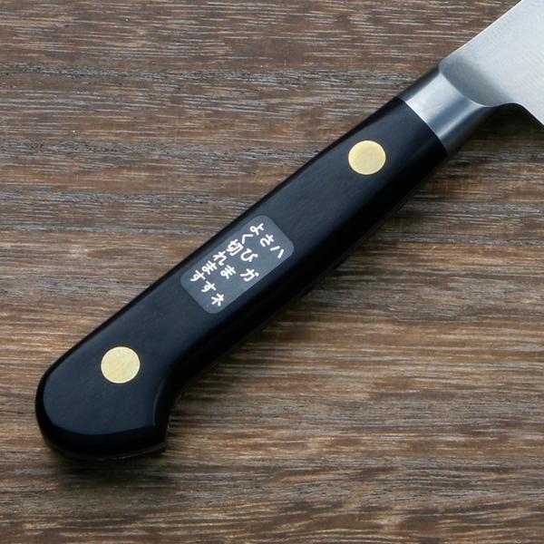 ミソノ ペティナイフ 両刃 120mm EUカーボン鋼 共口金付き 黒合板柄