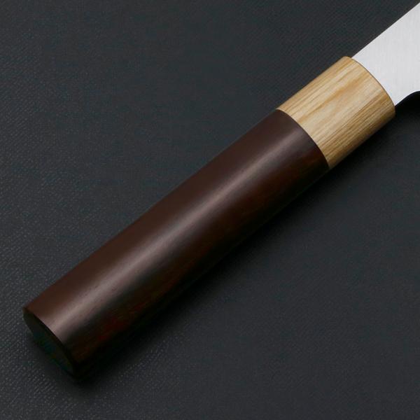三寿ゞ作 和牛刀 両刃 180mm 切付型 V金10号 ステンレス割込み 紫檀丸柄_4