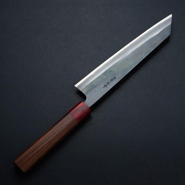 元兼 切付型 牛刀 210mm 両刃 青紙スーパー 割込み 黒打ち仕上げ 切付