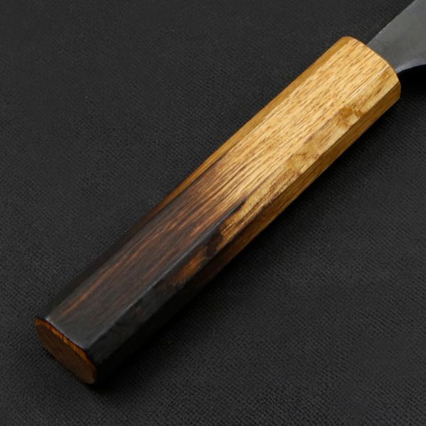 元兼 三徳包丁 170mm 両刃 青紙スーパー 割込み 黒打ち仕上げ 焼き漆柄
