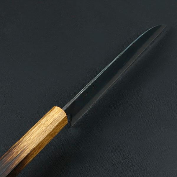 元兼 三徳包丁 170mm 両刃 青紙スーパー 割込み 黒打ち仕上げ 焼き漆柄