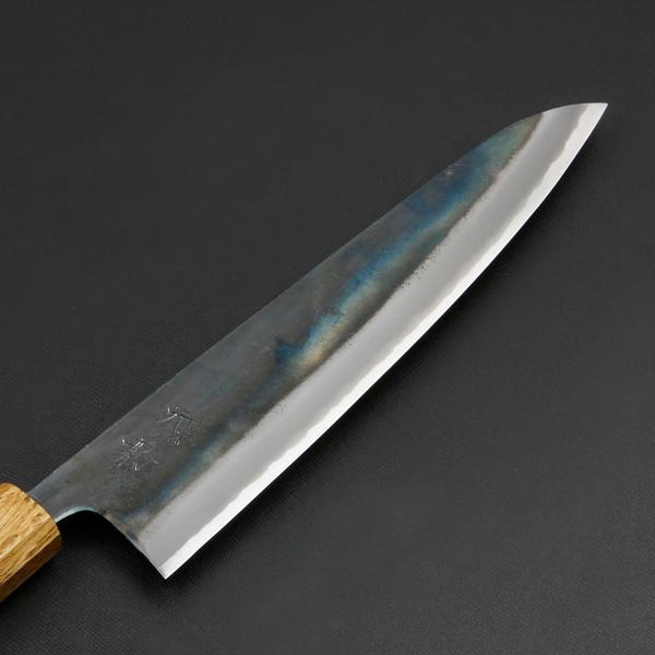 元兼 和牛刀 210mm 両刃 青紙スーパー 割込み 黒打ち仕上げ 焼き漆柄