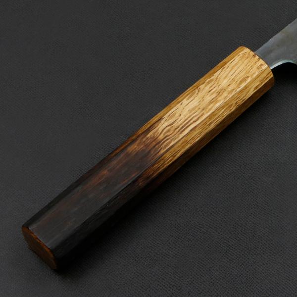 元兼 和牛刀 210mm 両刃 青紙スーパー 割込み 黒打ち仕上げ 焼き漆柄