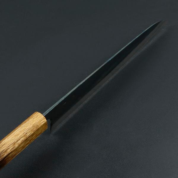 元兼 和牛刀 210mm 両刃 青紙スーパー 割込み 黒打ち仕上げ 焼き漆柄