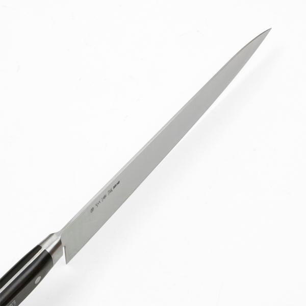源 兼正 牛刀 両刃 270mm 全鋼 共口金付き 黒合板柄 本刃付仕様（長期