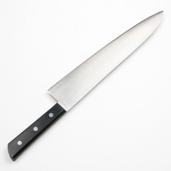 【新品未使用】源正金 牛刀 290㎜ 源 正金 牛刀 両刃 270mm 全鋼 黒合板柄（長期在庫品） : ほんまもん