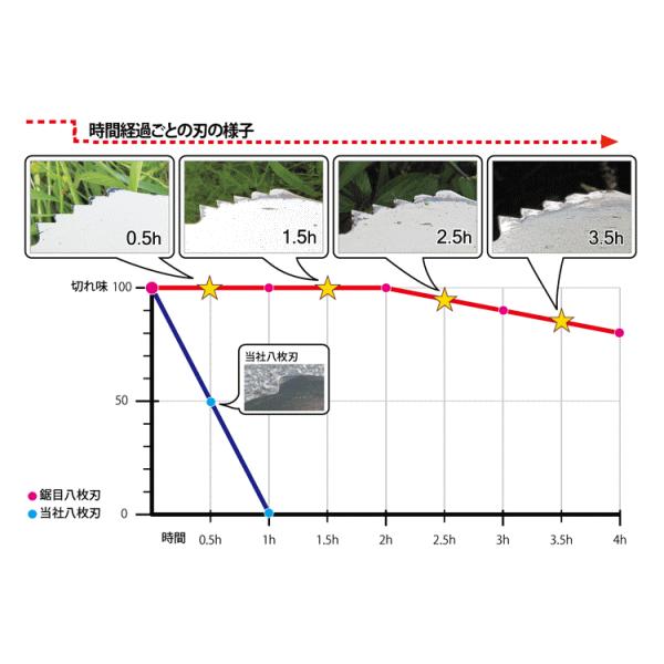 鋸目8枚刃 200mm 10枚組 電気草刈機用｜honmamon｜05