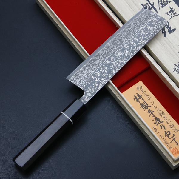 誠貴作 羽々斬 菜切り包丁 両刃 165mm 粉末ハイスR2 割込み 誠貴作 羽々斬 菜切り包丁 両刃 165mm 粉末ハイスR2 割込み