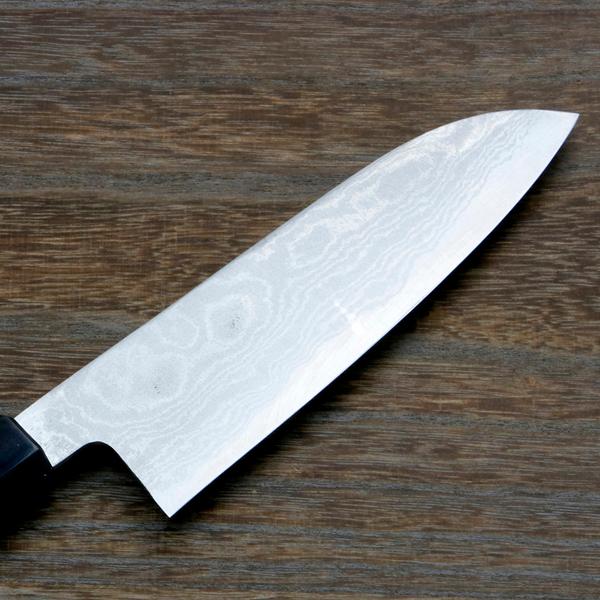 名入れ無料 三徳包丁 両刃 165mm 青紙鋼 割込み ステンレス