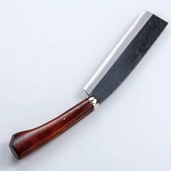 名入れ可能 東周作 最高級 黒打腰鉈 両刃210mm 白紙鋼 オイルステイン 