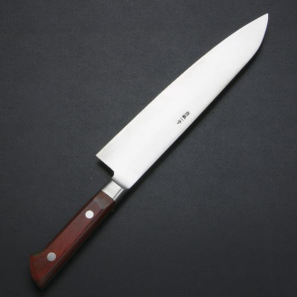 下総国光月作 牛刀 両刃 240mm 白紙1号 全鋼 溶接手仕上げ口金 下総国光月作 牛刀 両刃 240mm 白紙1号 全鋼 溶接手仕上げ口金