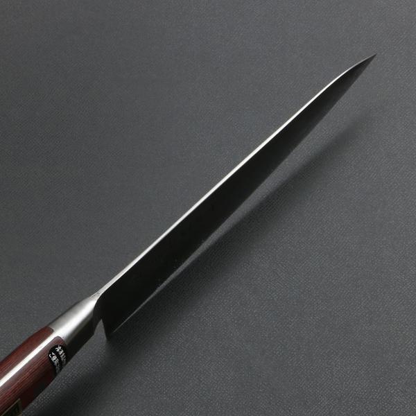下総国光月作 牛刀 両刃 165mm 白紙1号 全鋼 溶接手仕上げ口金付き