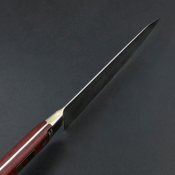 下総国光月作 牛刀 両刃 165mm 白紙1号 全鋼 真鍮ロウ付け共口金付き