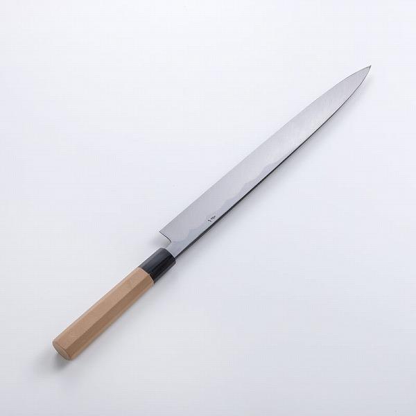 匠元兼 柳刃包丁 片刃 330mm 白紙1号 刃金つけ 水牛八角柄 木鞘付 極上 