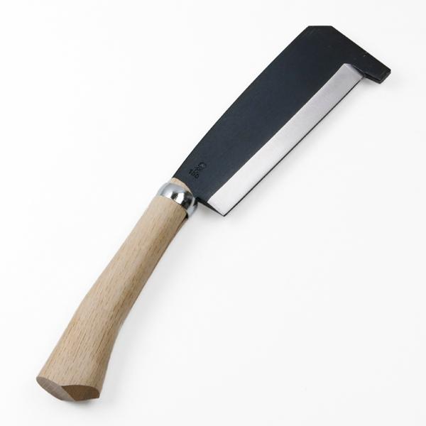 箸付黒打ち鉈 片刃180mm 刃当てカバー付き 石突鉈 枝払い アウトドア