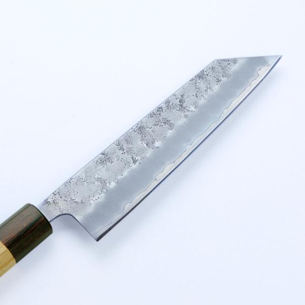 文化包丁 両刃 170mm 銀三ステンレス 割込み 梨地仕上げ 八角ケヤキ柄
